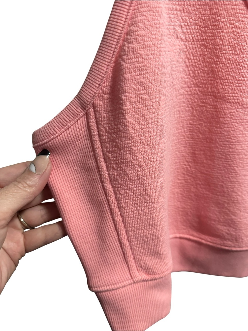 aerie Coral Pink Ribbed Henley Cropped Tank size 2X - Picture 3 of 6